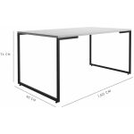 Mesa porto 160 metal negro tapa mdp color blanco 160 x 90 cms 1 jpg