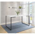 Mesa porto 160 metal negro tapa mdp color blanco 160 x 90 cms 2 jpg