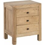 Mesita Natural Madera Mindi Dormitorio 43 X 34 X 55 Cm