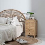 Mesita Natural Madera Mindi Dormitorio 44 X 34 X 77 Cm