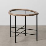 Mesita Natural-Negro Madera-Metal 61 X 50 X 53 Cm