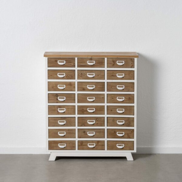 Mueble Cajones Blanco-Natural Madera 94 X 35 X 108 Cm