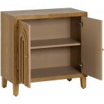 Mueble Recibidor Natural Madera 80 X 40 X 80 Cm