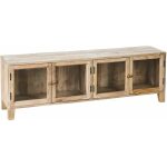 Mueble Tv Blanco Rozado Madera De Mango 160 X 35,50 X 52,50