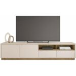 Mueble tv isis blanco roto y miel 218 cms 1 jpg