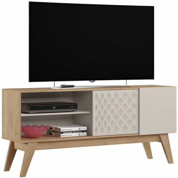 Mueble tv premium cedro y blanco roto 150 cms jpg