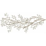 Mural Pared Hojas Blanco-Oro Metal 50,80 X 5,70 X 137,20 Cm