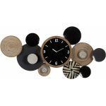 Mural Pared Reloj Natural-Negro Metal 128,30 X 7 X 64,10 Cm