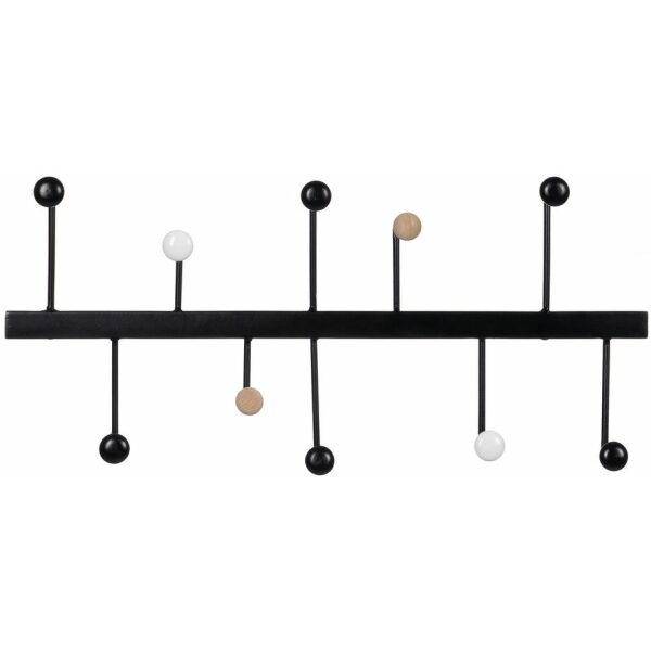 Percha Negro Metal Decoración 60 X 7 X 27,50 Cm