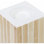 Portavelas Beige Bambú / "Mdf" 10,50 X 10,50 X 10,50 Cm