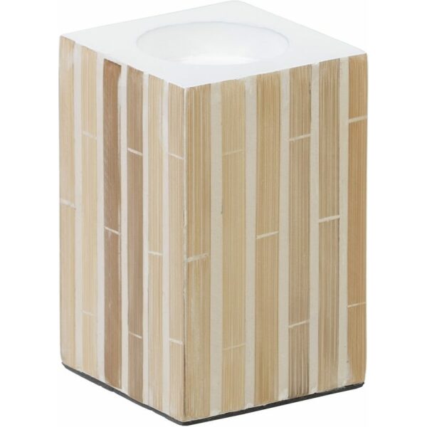 Portavelas Beige Bambú / "Mdf" 10,50 X 10,50 X 16 Cm