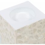 Portavelas Beige Nácar-Mdf Decoración 10,50 X 10,50 X 16 Cm