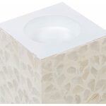 Portavelas Beige Nácar-Mdf Decoración 10,50 X 10,50 X 21 Cm