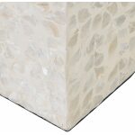 Portavelas Beige Nácar-Mdf Decoración 10,50 X 10,50 X 21 Cm