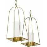 Portavelas Oro Cristal/Metal Decoración 23 X 23 X 56 Cm