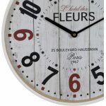 Reloj Blanco Madera / Cristal Decoración 40 X 40 X 4,50 Cm