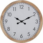 Reloj Blanco Madera Decoración 60 X 60 X 6,50 Cm