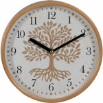 Reloj Blanco-Natural Madera / Cristal 22 X 22 X 4,50 Cm