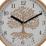 Reloj Blanco-Natural Madera / Cristal 22 X 22 X 4,50 Cm