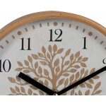 Reloj Blanco-Natural Madera / Cristal 22 X 22 X 4,50 Cm