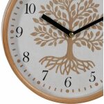 Reloj Blanco-Natural Madera / Cristal 22 X 22 X 4,50 Cm