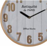 Reloj Blanco-Natural Madera / Cristal 32 X 32 X 4,50 Cm