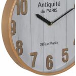 Reloj Blanco-Natural Madera / Cristal 32 X 32 X 4,50 Cm