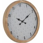 Reloj Natural-Blanco Madera / Cristal 60 X 60 X 6,50 Cm