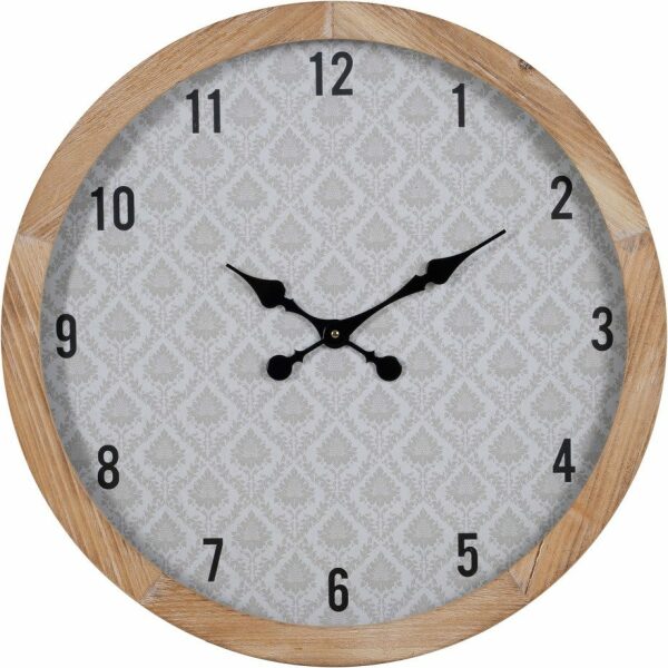 Reloj Natural-Blanco Madera / Cristal 60 X 60 X 6,50 Cm