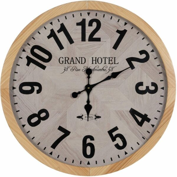 Reloj Natural-Blanco Madera / Cristal 76 X 76 X 6 Cm