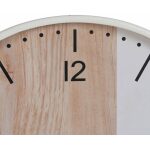 Reloj Natural-Blanco Madera Decoración 60 X 60 X 5,50 Cm