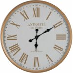 Reloj Natural-Blanco Metal Decoración 60 X 60 X 6 Cm