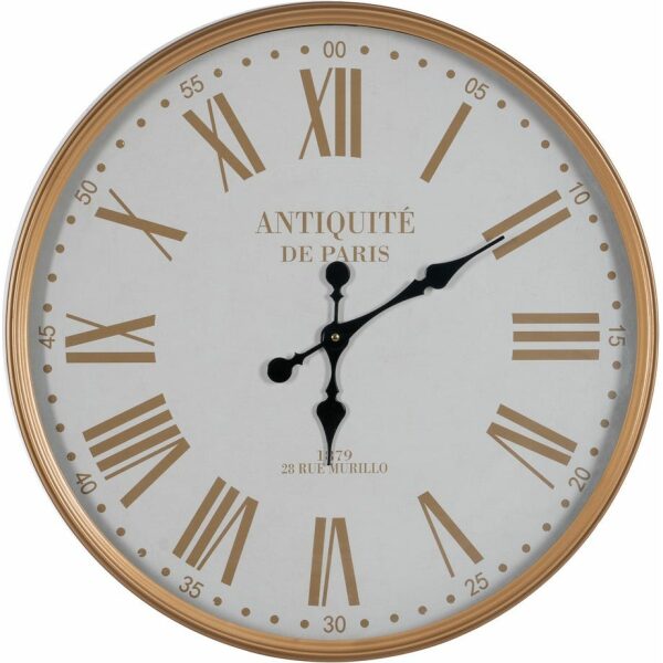 Reloj Natural-Blanco Metal Decoración 60 X 60 X 6 Cm