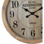 Reloj Natural Madera / Cristal 60 X 60 X 6,50 Cm