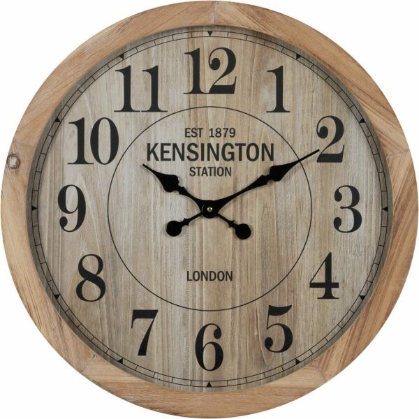 Reloj Natural Madera / Cristal 60 X 60 X 6,50 Cm