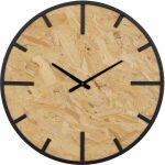 Reloj Natural-Negro Dm-Metal Decoración 60 X 4,50 X 60 Cm