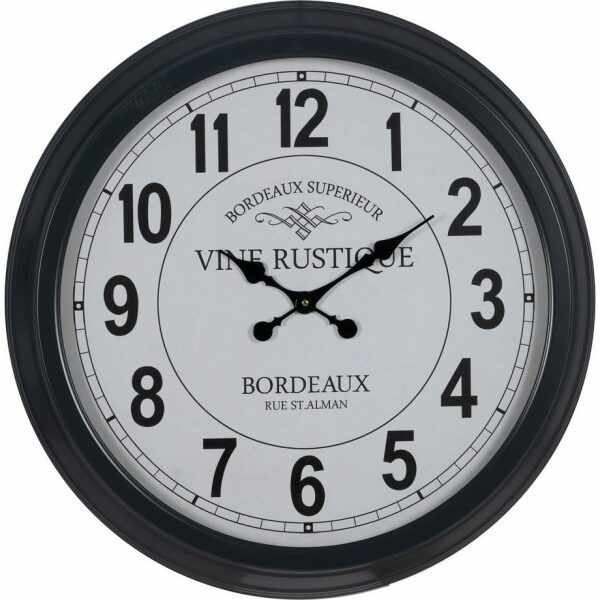 Reloj Negro-Blanco Metal Decoración 70 X 70 X 6,50 Cm