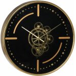 Reloj Negro-Oro Metal Decoración 46 X 7 X 46 Cm