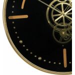 Reloj Negro-Oro Metal Decoración 46 X 7 X 46 Cm