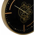 Reloj Negro-Oro Metal Decoración 46 X 7 X 46 Cm