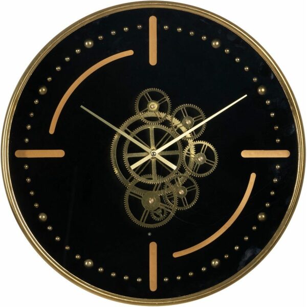 Reloj Negro-Oro Metal Decoración 46 X 7 X 46 Cm