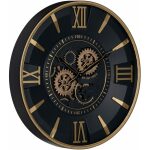 Reloj Negro-Oro Metal Decoración 59 X 8,50 X 59 Cm