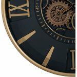 Reloj Negro-Oro Metal Decoración 59 X 8,50 X 59 Cm