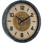 Reloj Negro-Oro Metal Decoración 72 X 9 X 72 Cm