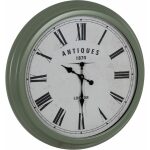 Reloj Verde Metal Decoración 70 X 70 X 6,50 Cm