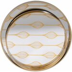 S/2 Bandejas Plata-Oro Pvc-Espejo 42 X 42 X 4,20 Cm