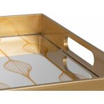 S/2 Bandejas Plata-Oro Pvc-Espejo 45 X 31 X 4,20 Cm