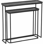 S/2 Consola Gris-Negro Metal Entrada 84 X 26 X 78 Cm