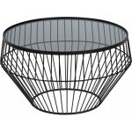 S/2 Mesa Centro Negro Metal-Cristal 73 X 73 X 40 Cm