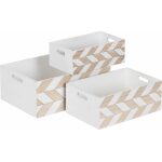 S/3 Cajas Blanco-Natural Madera Paulonia 44 X 31 X 18 Cm